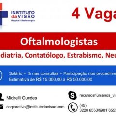 Imagem da notícia: 4 vagas para oftalmologistas