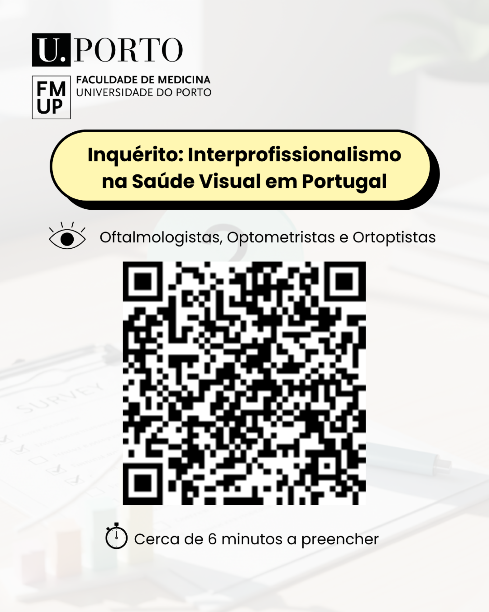 Imagem da notícia: Estudo sobre Interprofissionalismo na Saúde Visual em Portugal – FMUP